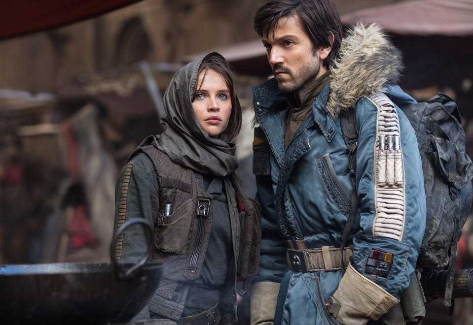 Felicity Jones and Diego Luna in Rogue One: A Star Wars Story