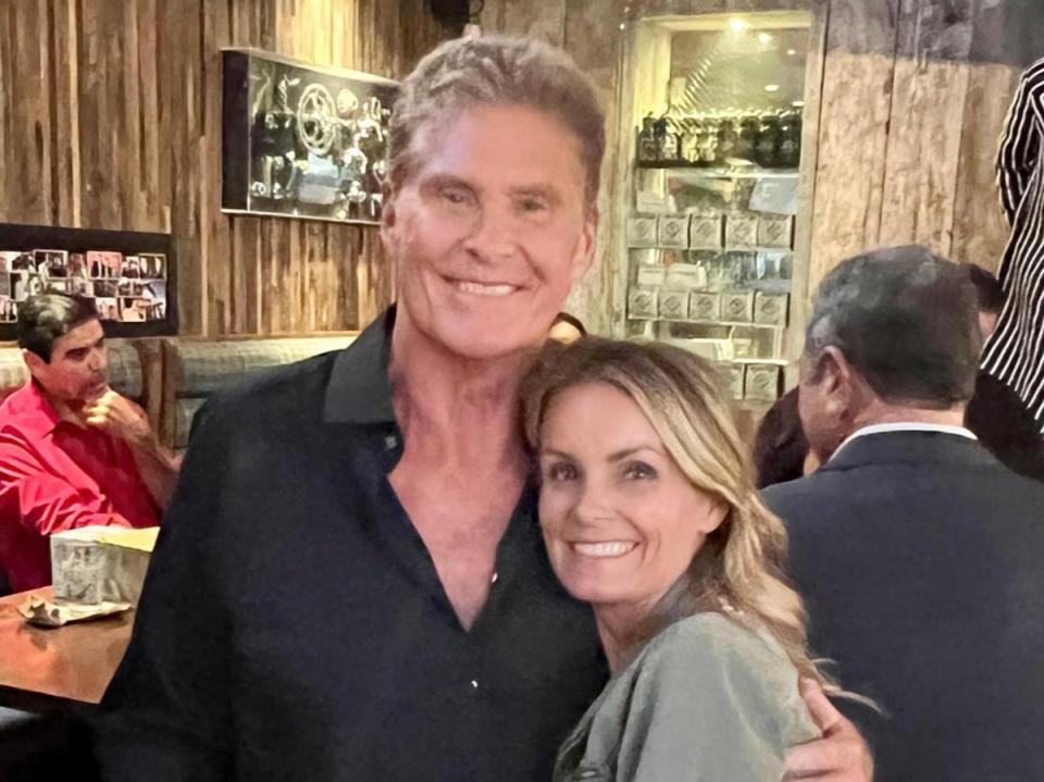 David Hasselhoff and his ‘Baywatch’ co-star Kelly Packard Privet (Instagram)