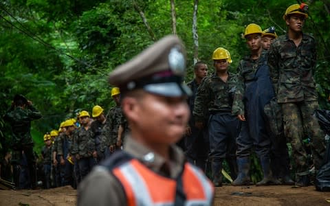 Thai Military wait for more water pumps - Credit: Lauren DeCicca/Getty Images