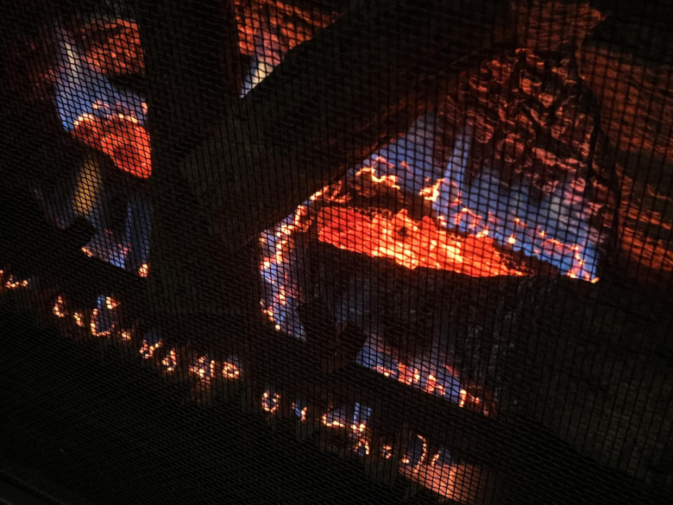 Gas fireplace flames.<p>Emily Fazio</p>