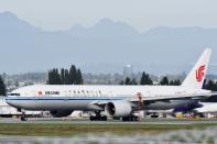 An Air China flight bound for Shenzhen, believed to be carrying Huawei CFO Meng Wanzhou, takes off from Vancouver International Aiport in Richmond