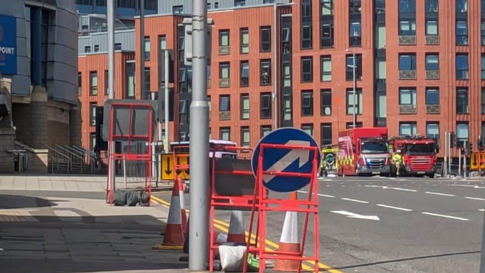 Fire crews in Lower Parliament Street in Nottingham