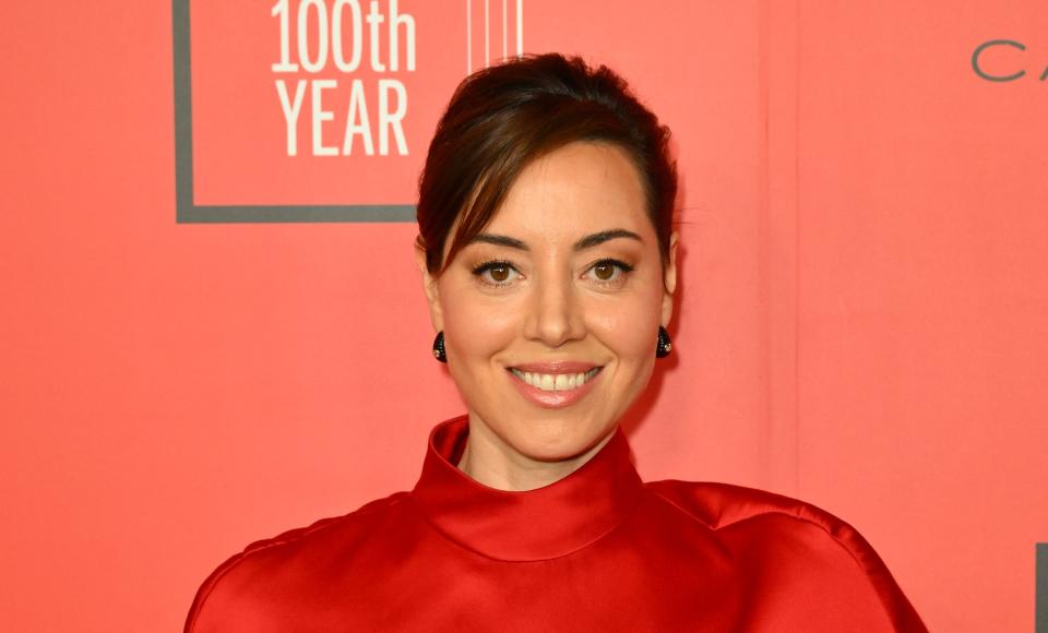 Aubrey Plaza arrives for the Time 100 Gala, celebrating the 100 most influential people in the world, at Lincoln Center's Frederick P. Rose Hall in New York City on April 26, 2023.