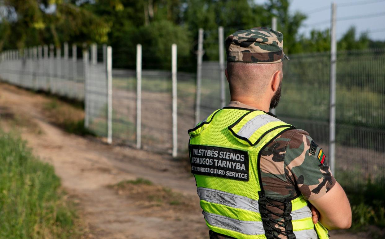 Lithuanian border guards have intercepted a wave of asylum seekers arriving from the Belarusian border - Getty