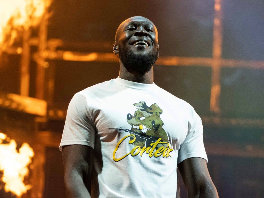 Stormzy performs on the first night of Reading Festival (AP)