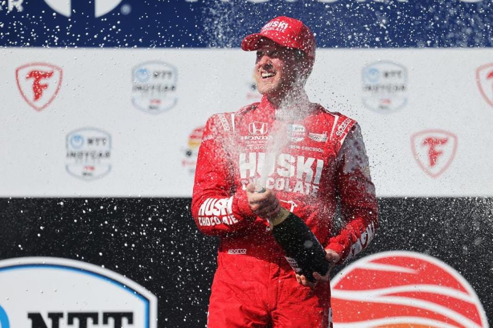 Marcus Ericsson grabbed the early points lead and his fourth career IndyCar victory Sunday on the streets of St. Pete.