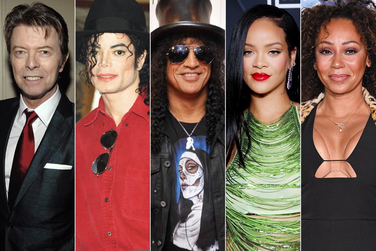 David Bowie, Michael Jackson, Slash, Rihanna, Mel B