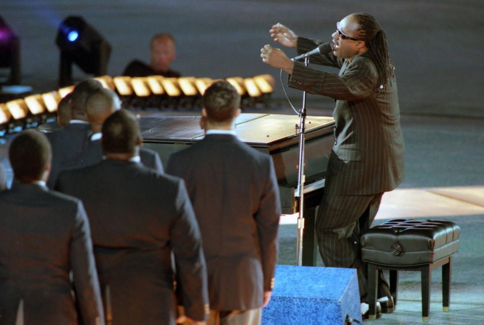 Stevie Wonder performing 