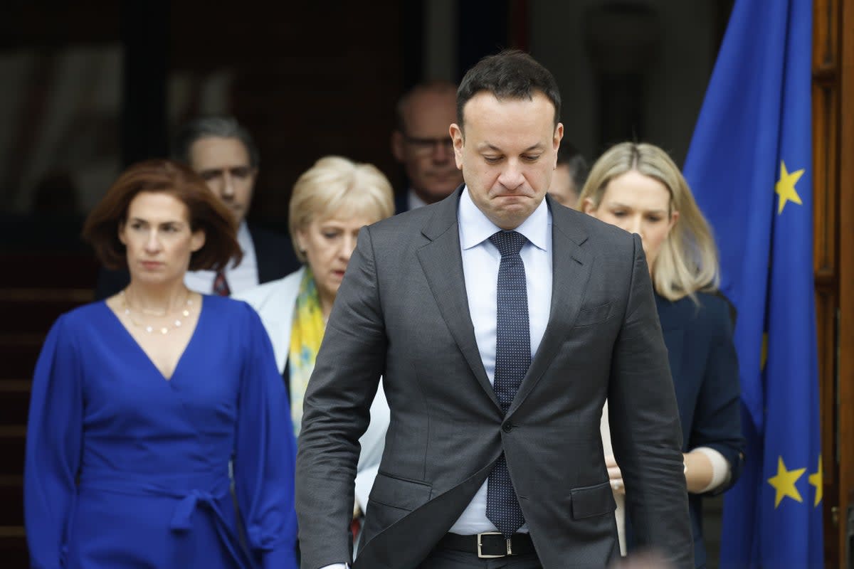 Taoiseach Leo Varadkar arrives to speak to the media at Government Buildings in Dublin (Nick Bradshaw/PA) (PA Wire)