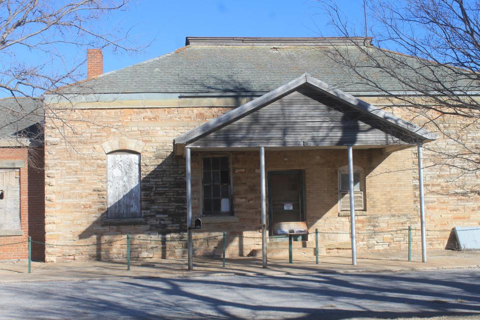 The old guard house remains at Fort Reno, a building that served as a jail during the territorial days before Oklahoma statehood. The jail has not been restored and is not safe to go inside.