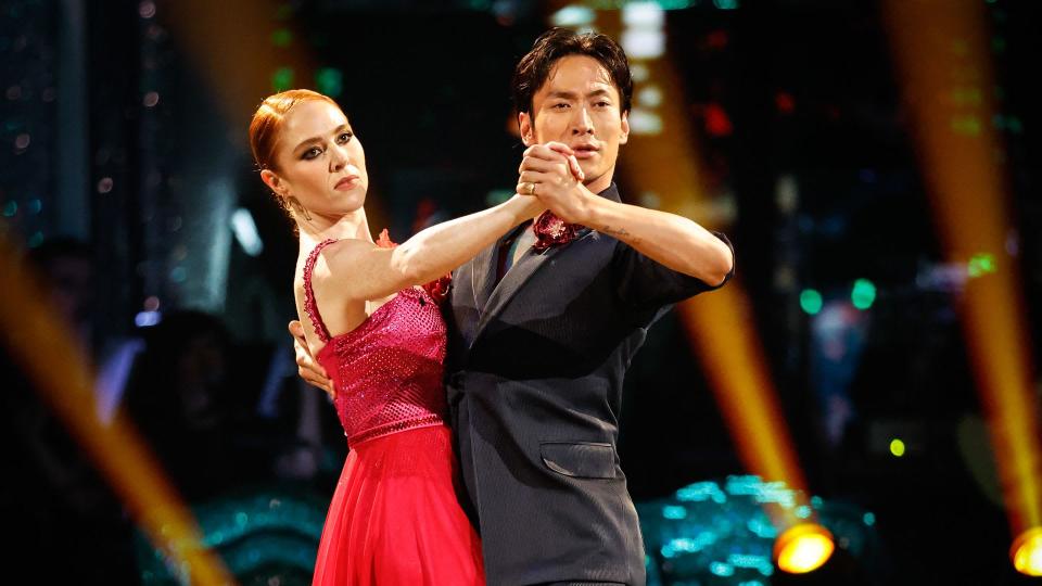 Angela Scanlon and Carlos Gu dance the tango