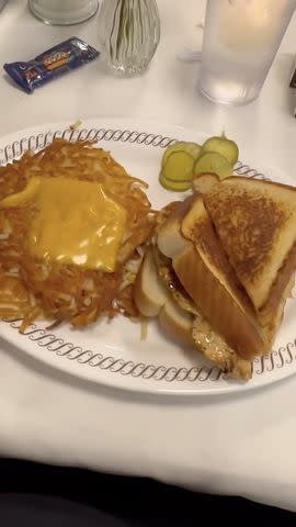 <p>Ciara/Instagram</p> Ciara's Instagram Story clip of her Waffle House meal