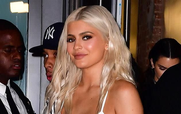 Kylie Jenner has opened up about her new blonde locks.