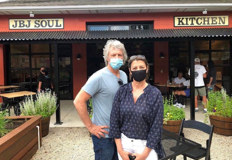 Jon Bon Jovi and wife Dorothea Bongiovi at the Red Bank Soul Kitchen community restaurant.