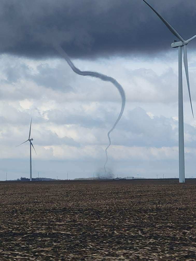Lt. Aaron Smidt with the Iowa State Patrol took this shot of a tornado that touched down near Manson, Iowa on April 16, 2024. Iowa had more than 40 tornadoes in April.