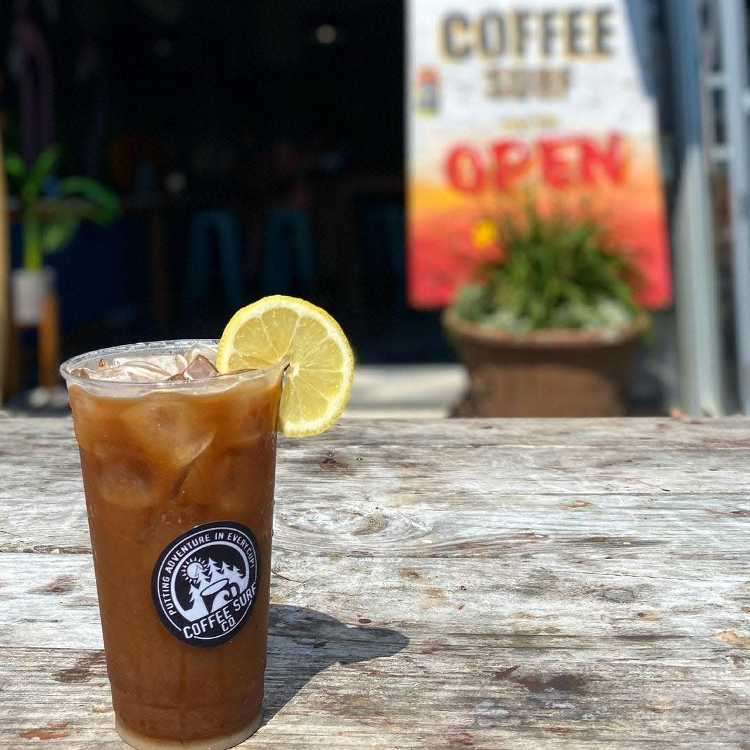 Lemonade-infused cold brew at Coffee Surf Co., which opened a seasonal location outside Gee Gee's Pizza in Manasquan.