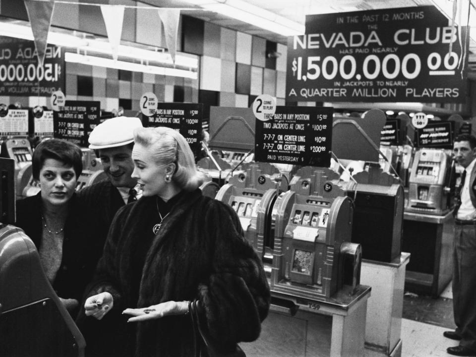 Gamblers in Las Vegas in the 1950s