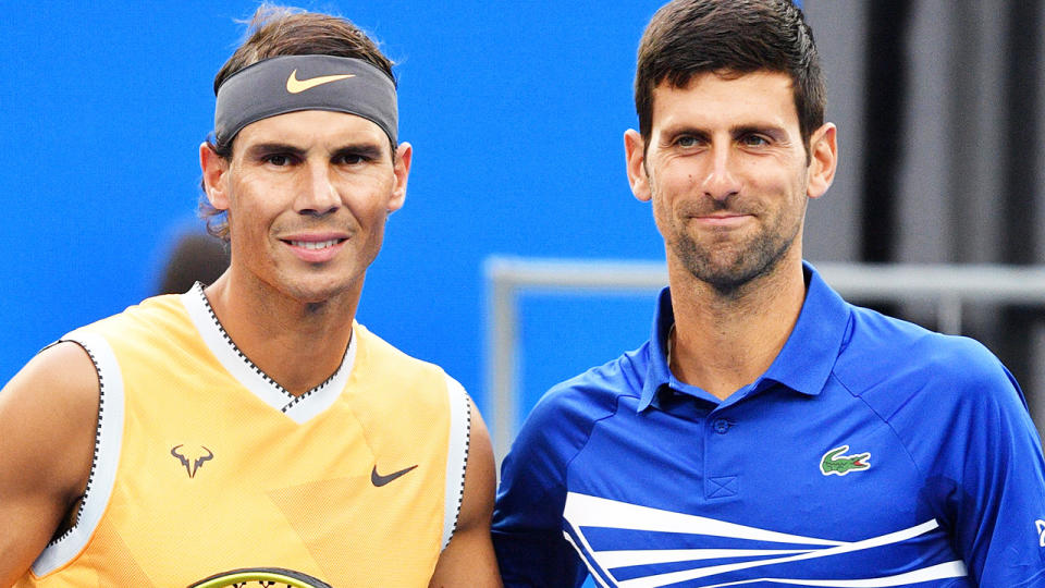 Rafael Nadal and Novak Djokovic, pictured here in the Australian Open final in 2019.