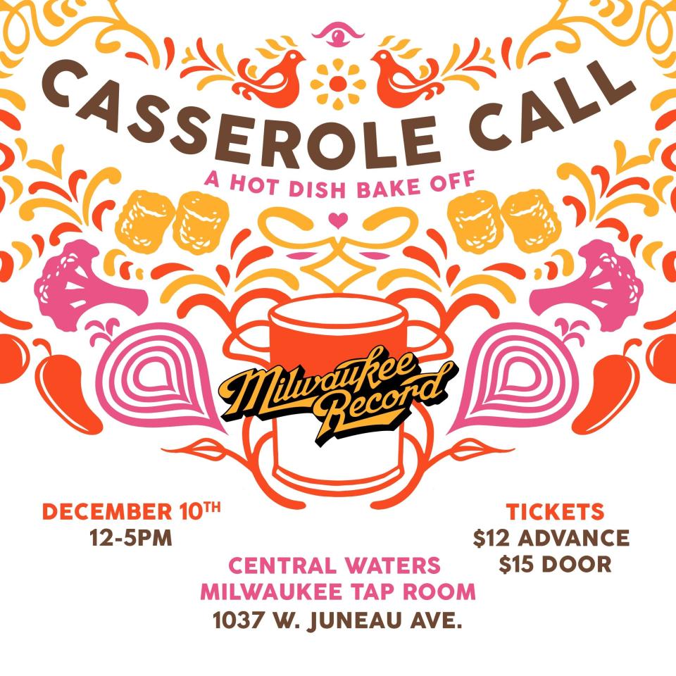 The inaugural Casserole Call cookoff event takes place Dec. 10 at Central Waters' Milwaukee taproom.