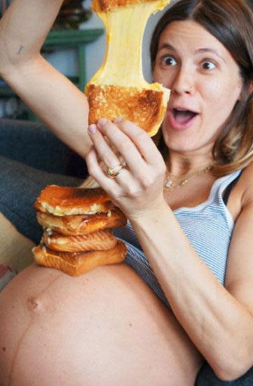 No, this ain't no cheesy pregnancy shoot!