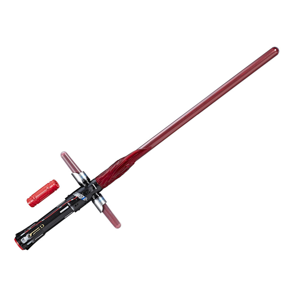 <p>“Feel the power of the Dark Side with the <em>Star Wars: The Last Jedi</em> Kylo Ren Deluxe Lightsaber! Battle the Resistance and defend from every angle with Kylo Ren’s glowing red blade featuring authentic movie power-up sounds and pulsating light effects!” $69.99 (Photo: Hasbro) </p>