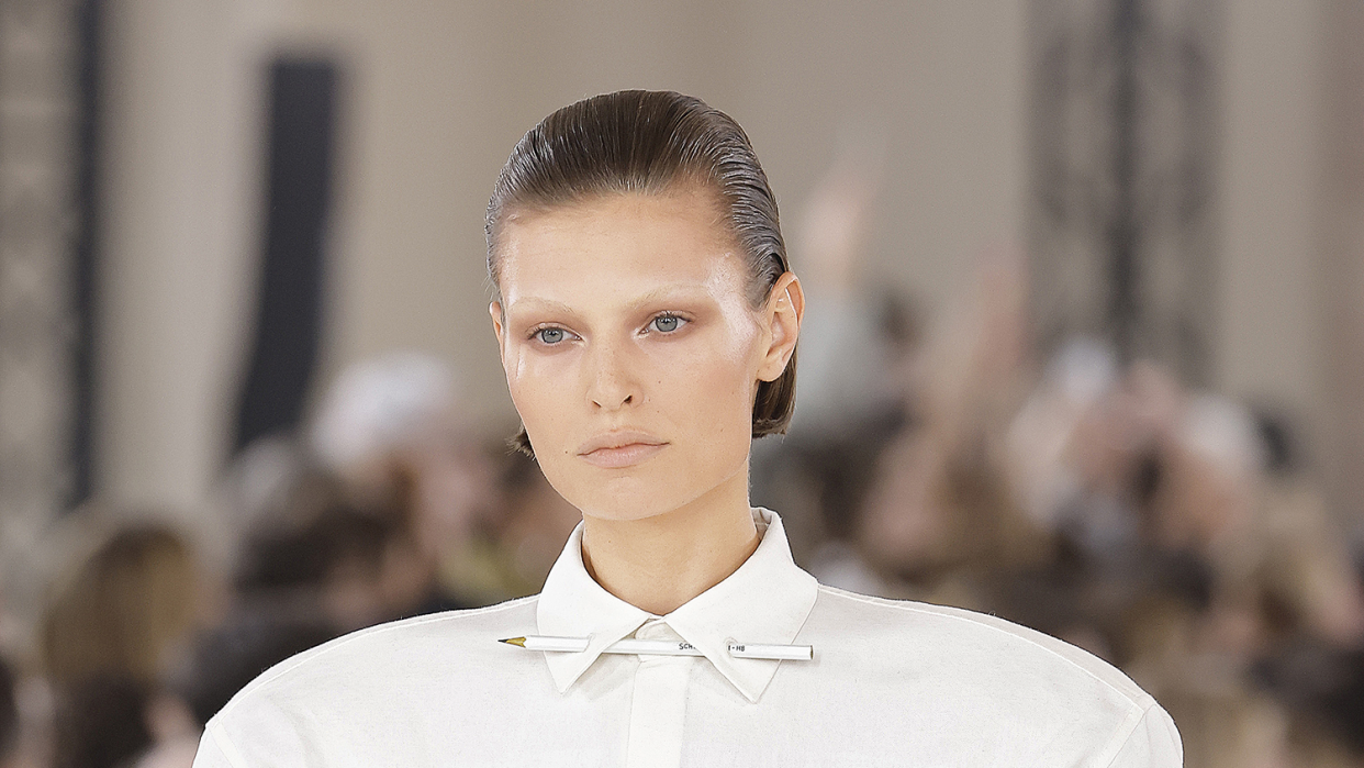 mandatory credit photo by shutterstock 14311179bnmodel on the catwalkschiaparelli show, runway, spring summer 2024, haute couture fashion week, paris, france 22 jan 2024