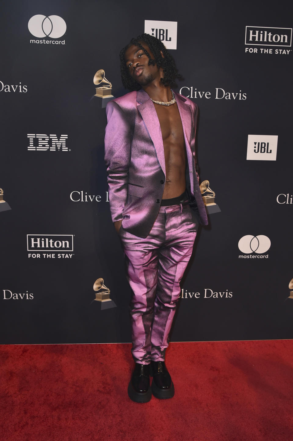 Lil Nas X arrives at the Pre-Grammy Gala on Saturday, Feb. 4, 2023, at the Beverly Hilton Hotel in Beverly Hills, Calif. (Photo by Richard Shotwell/Invision/AP)