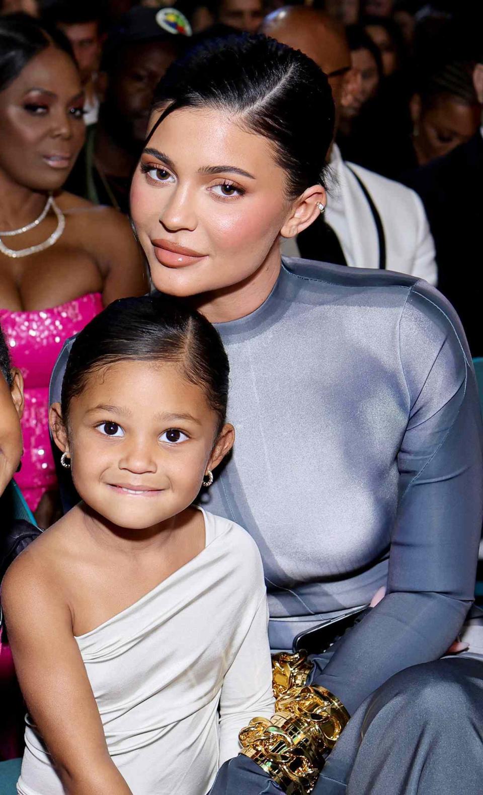 Stormi Webster and Kylie Jenner attend the 2022 Billboard Music Awards at MGM Grand Garden Arena on May 15, 2022 in Las Vegas, Nevada