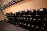 A general overall view of the installation of the weight room as part of the NBA Restart 2020 on July 1, 2020 in Orlando, Florida.