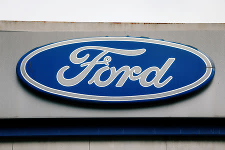 The Ford logo is seen at the Ford oldest Brazil plant after company announced its closure in Sao Bernardo do Campo, Brazil February 21, 2019. REUTERS/Amanda Perobelli