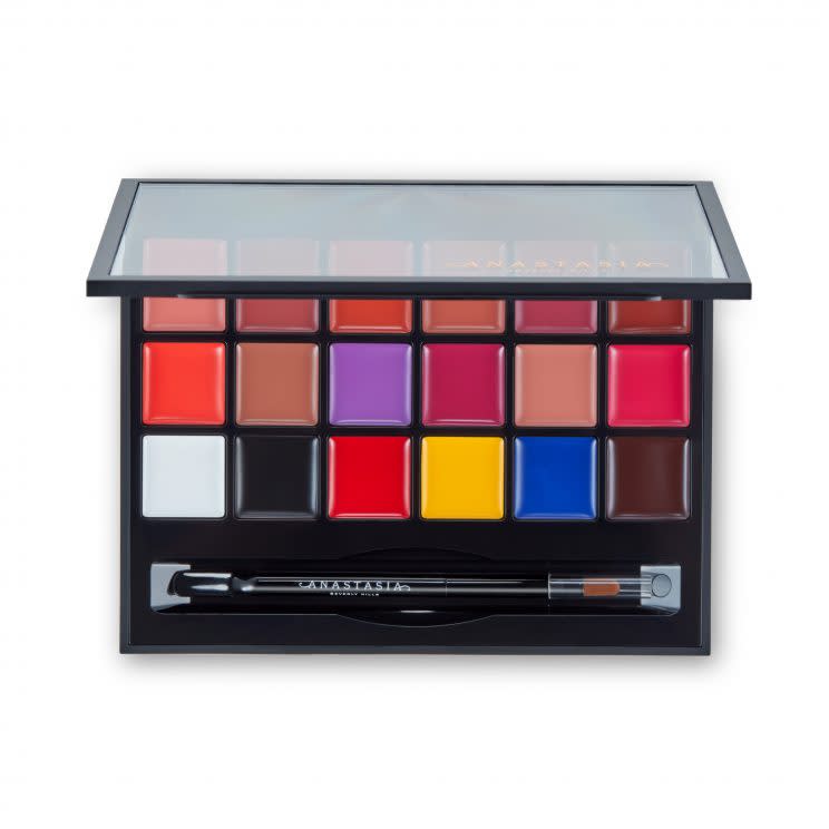 The palette offers 18 shades, ranging from primaries and neutrals to bold brights. (Photo: Anastasia Beverly Hills)