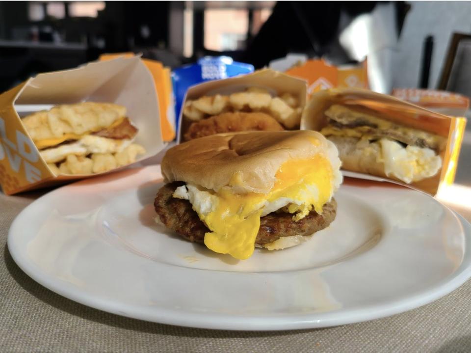 white castle sausage slider