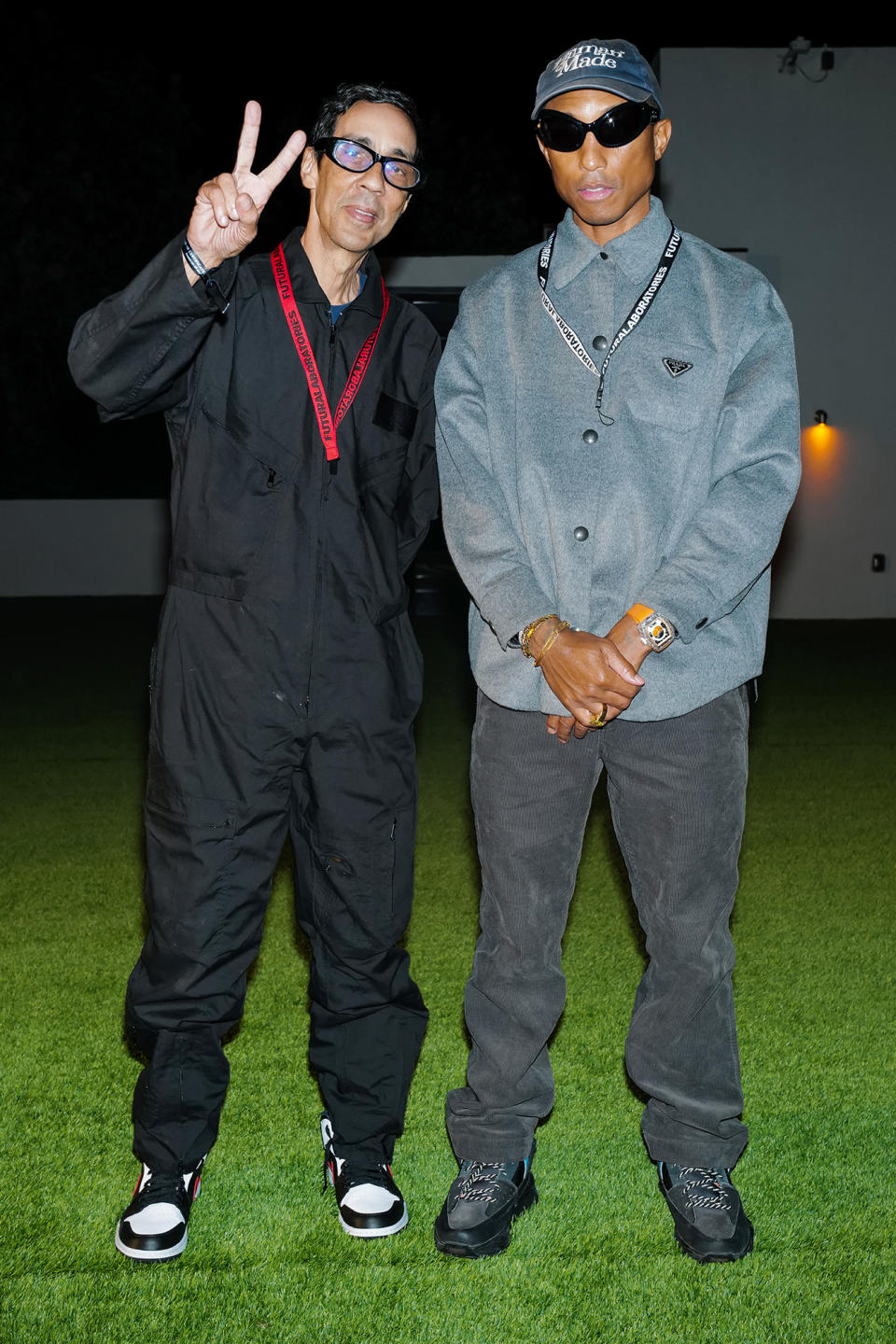 <p>Futura and Pharrell Williams look out of this world on Dec. 1 during a private dinner celebrating Futura's career hosted by Eric Firestone Gallery and ICNCLST with specialty cocktails by Ketel One, Don Julio and Crown Royal at Ocean Terrace at 1 Hotel South Beach.</p>