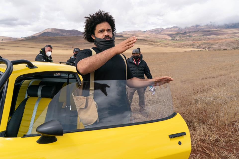 Director Steven Caple Jr. on the set of "Transformers: Rise of the Beasts."