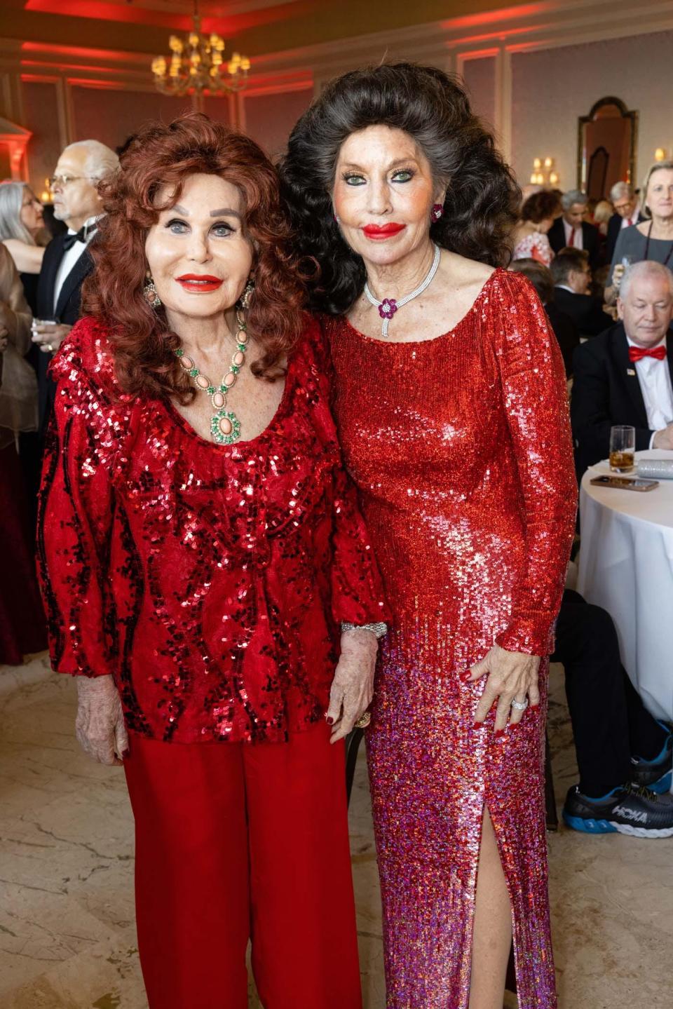 Tova Leidesdorf and Christine Lynn at the Lady in Red Gala in March 2023. The 2025 gala is set for March 2 at The Breakers.