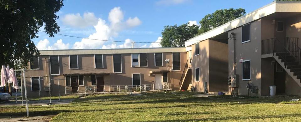 A view from the courtyard of the Annie Coleman 14 public-housing complex, which Miami-Dade County is closing, citing high crime and building failings.