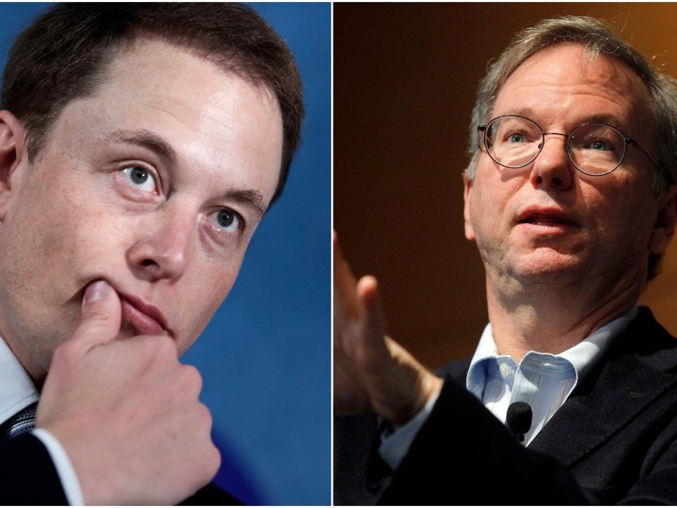 Elon Musk and Eric Schmidt