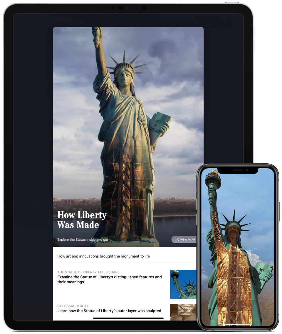 A look at the new augmented reality app that gives users a unique look at the Statue of Liberty