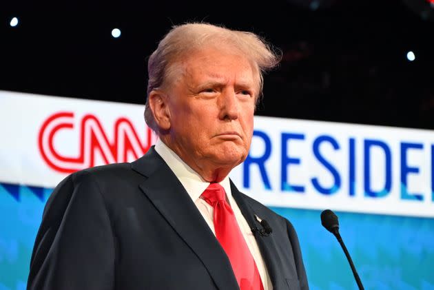 President Joe Biden and former President Donald Trump participate in the first Presidential Debate at CNN Studios in Atlanta, Georgia, on Thursday.