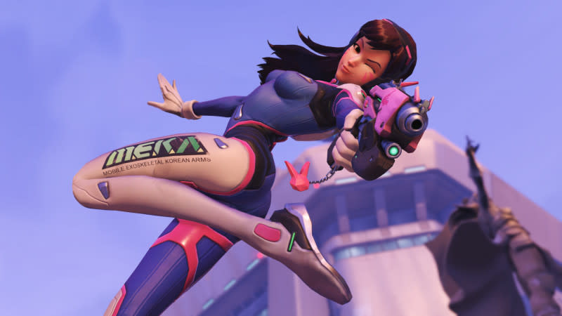 D.Va is a former pro-gamer who helps defend her home country of Korea from bad guys.