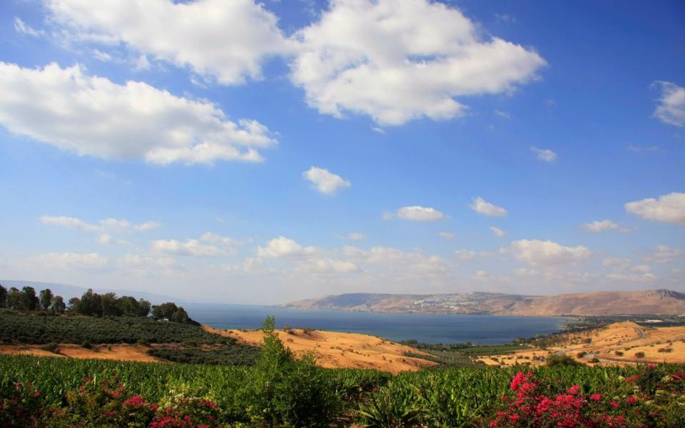 Sea of Galilee from the Mount of Beatitudes - Hanan Isachar/Corbis Documentary RF