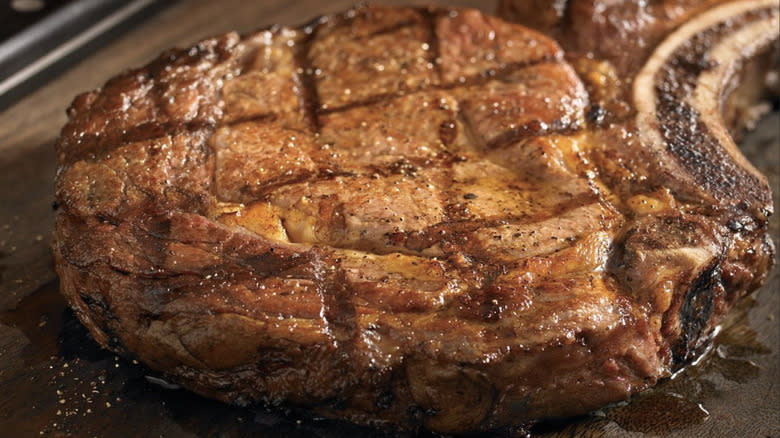 Close up of bone-in steak