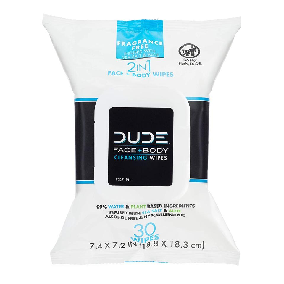 Dude Face and Body Wipes; best body wipes, body and face wipes