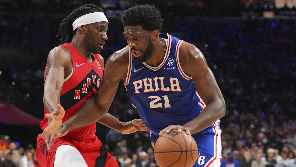 The Raptors are well equipped to defend Joel Embiid and the 76ers in the NBA playoffs. (Photo by Mitchell Leff/Getty Images)