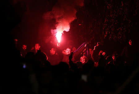 Supporters of the opposition Social Democratic Union of Macedonia (SDSM) celebrate during parliamentary elections in Skopje, Macedonia, December 11, 2016. REUTERS/Stoyan Nenov