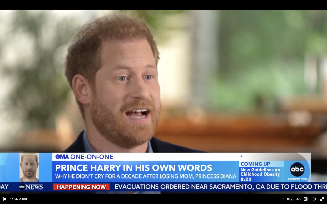 Lawyers for the Royal Family asked to see Harry's full interview with Michael Strahan before commenting. (GMA/ABC News)