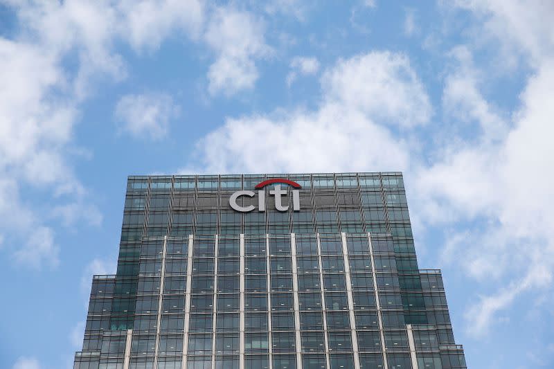 FILE PHOTO: A Citigroup office is seen at Canary Wharf in London