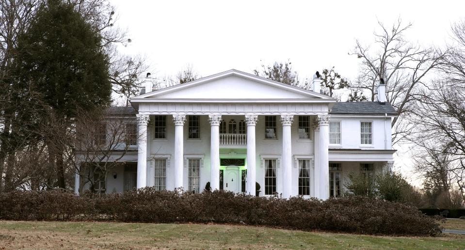 Whitehall is a 6,217-square foot, Greek revival-style home that was built in 1855 with additions in 1909.Whitehall front.