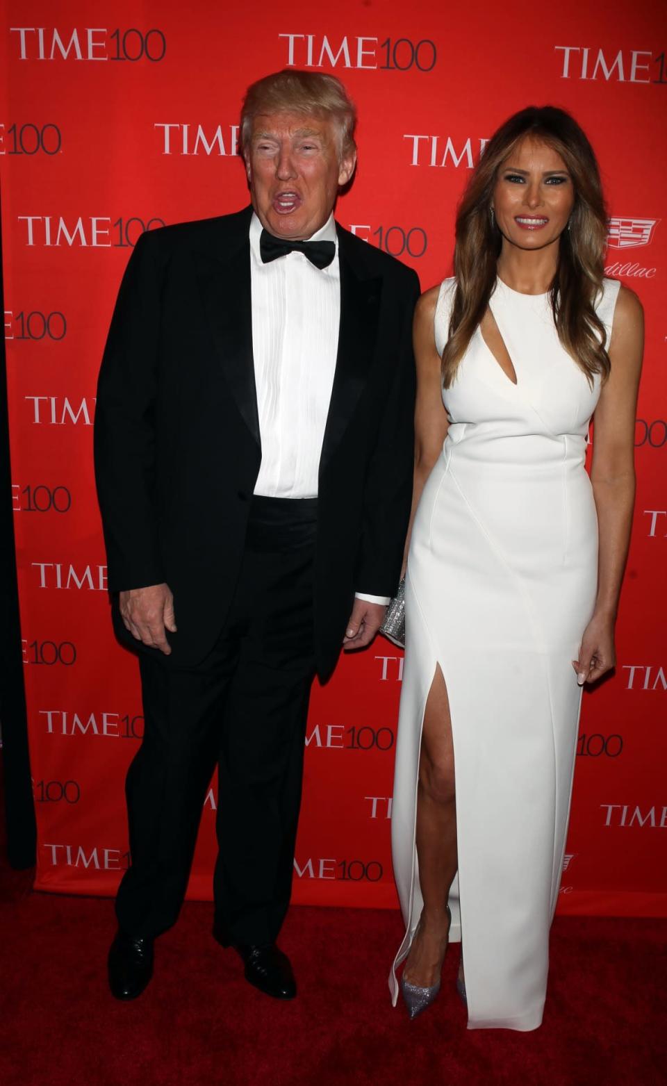 Donald and Melania Trump in black tie ensembles