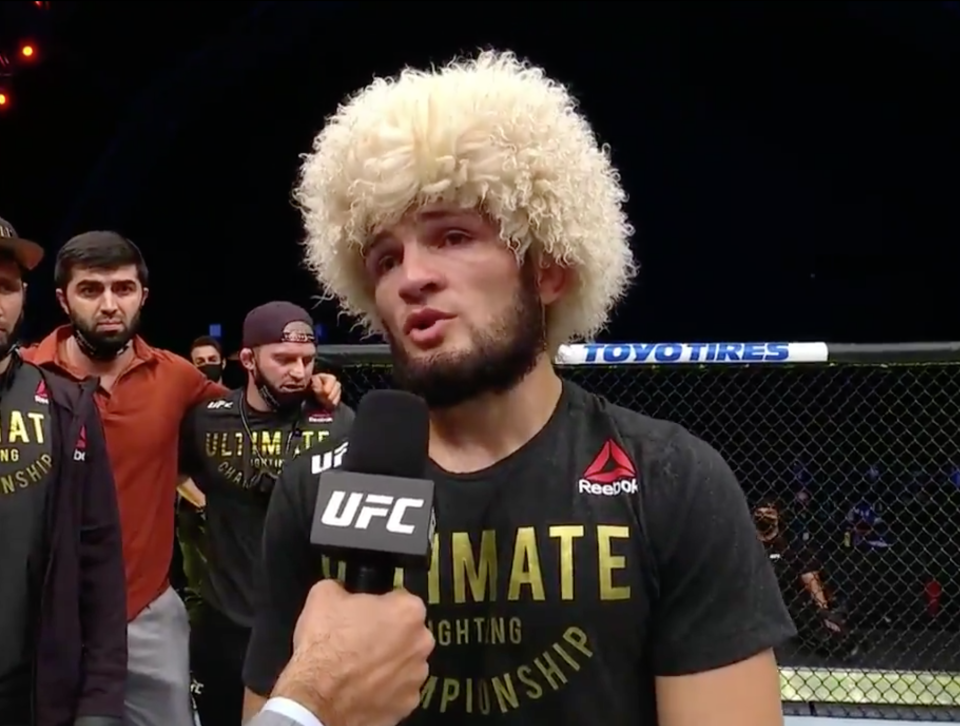 Khabib Nurmagomedov defeated Justin Gaethje at UFC 254 (ESPN)